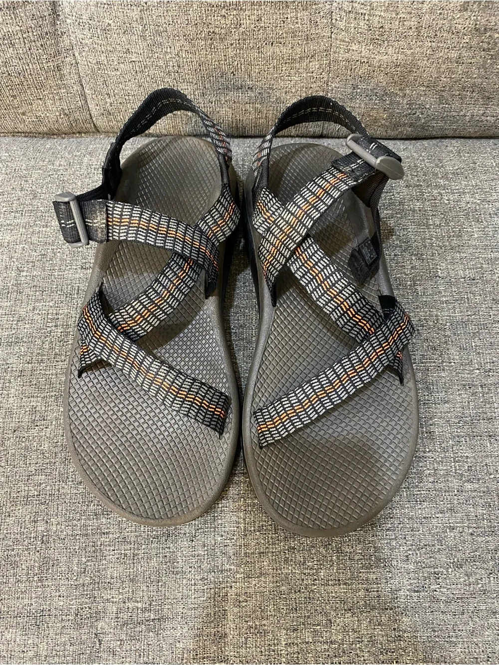 Chaco Men’s Z/Cloud - Traffic Orange Gray Sandals Size 11